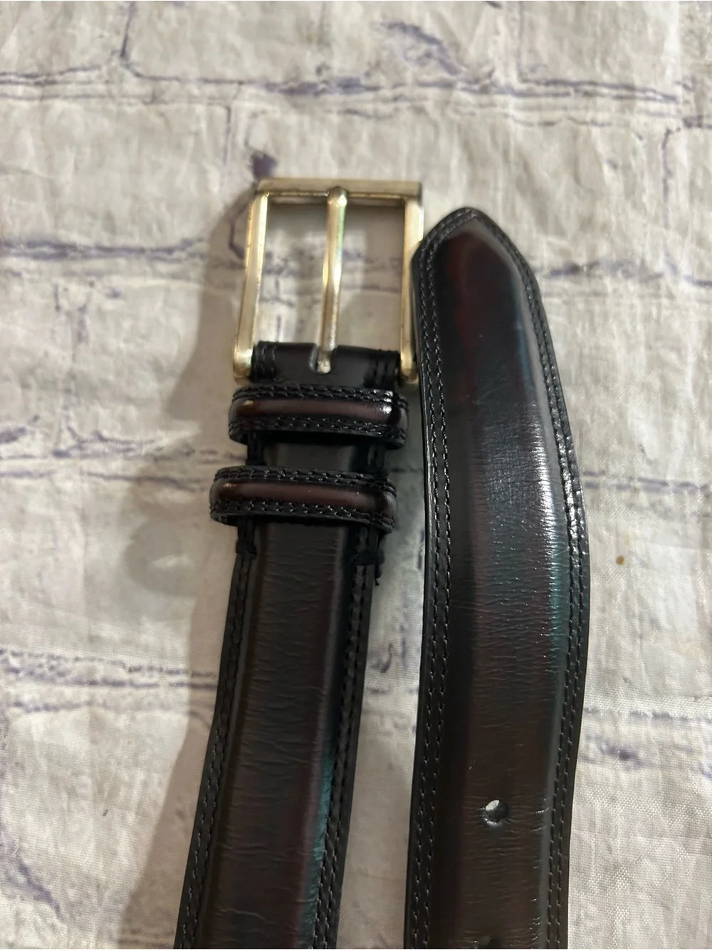 FLORSHEIM CARMEL BROWN LEATHER BELT SIZE 38 & CORDOVAN BLACK FULL GRAIN 38